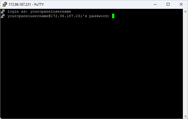SSH login prompt