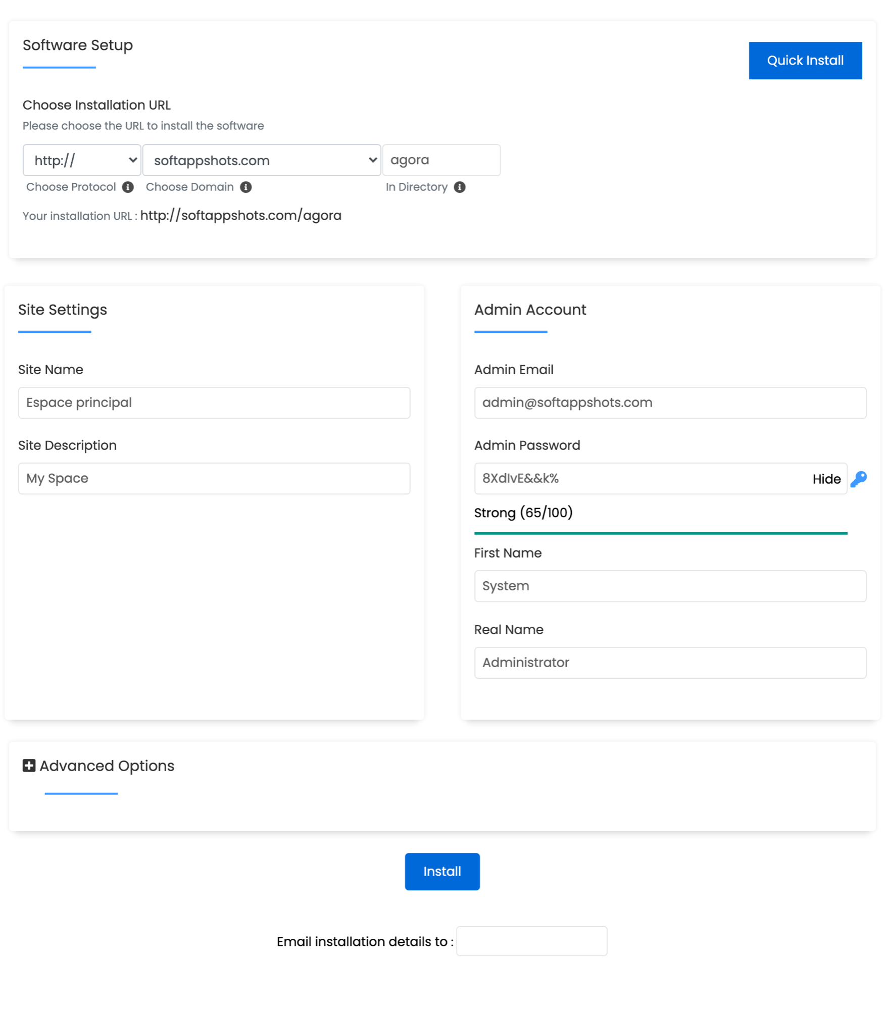Agora-Project Install Options