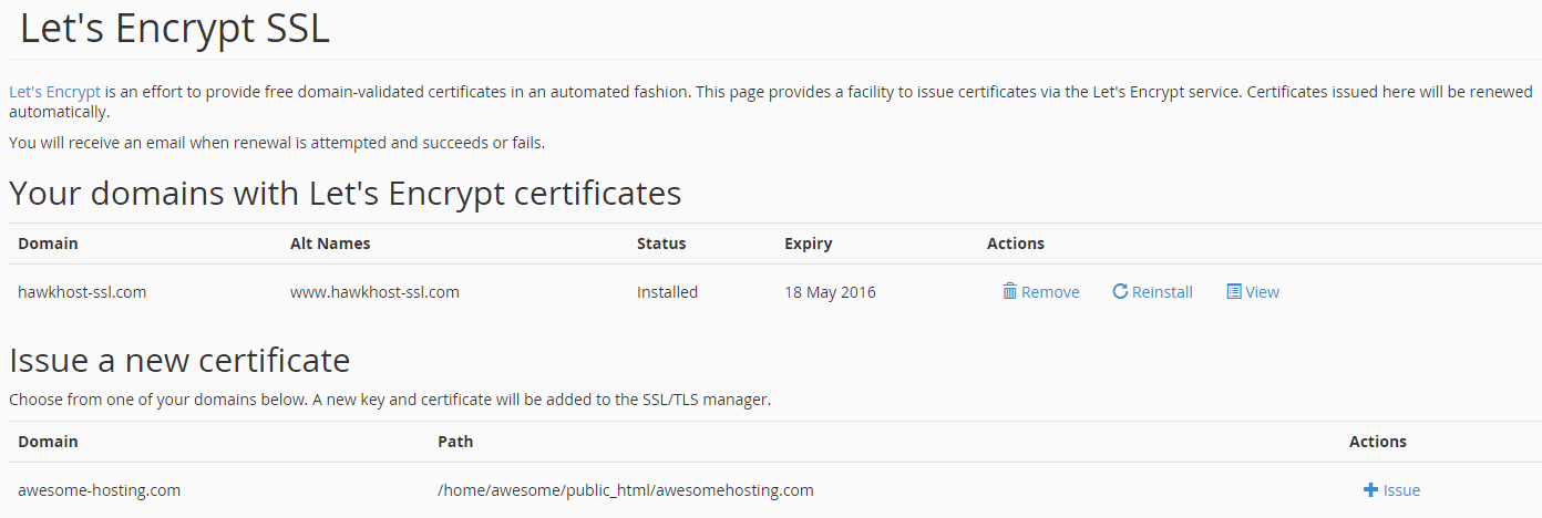 letsencrypt-cpanel-plugin