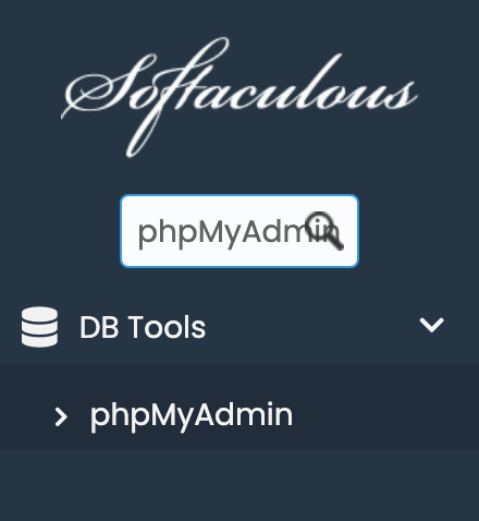 phpMyAdmin in Softaculous