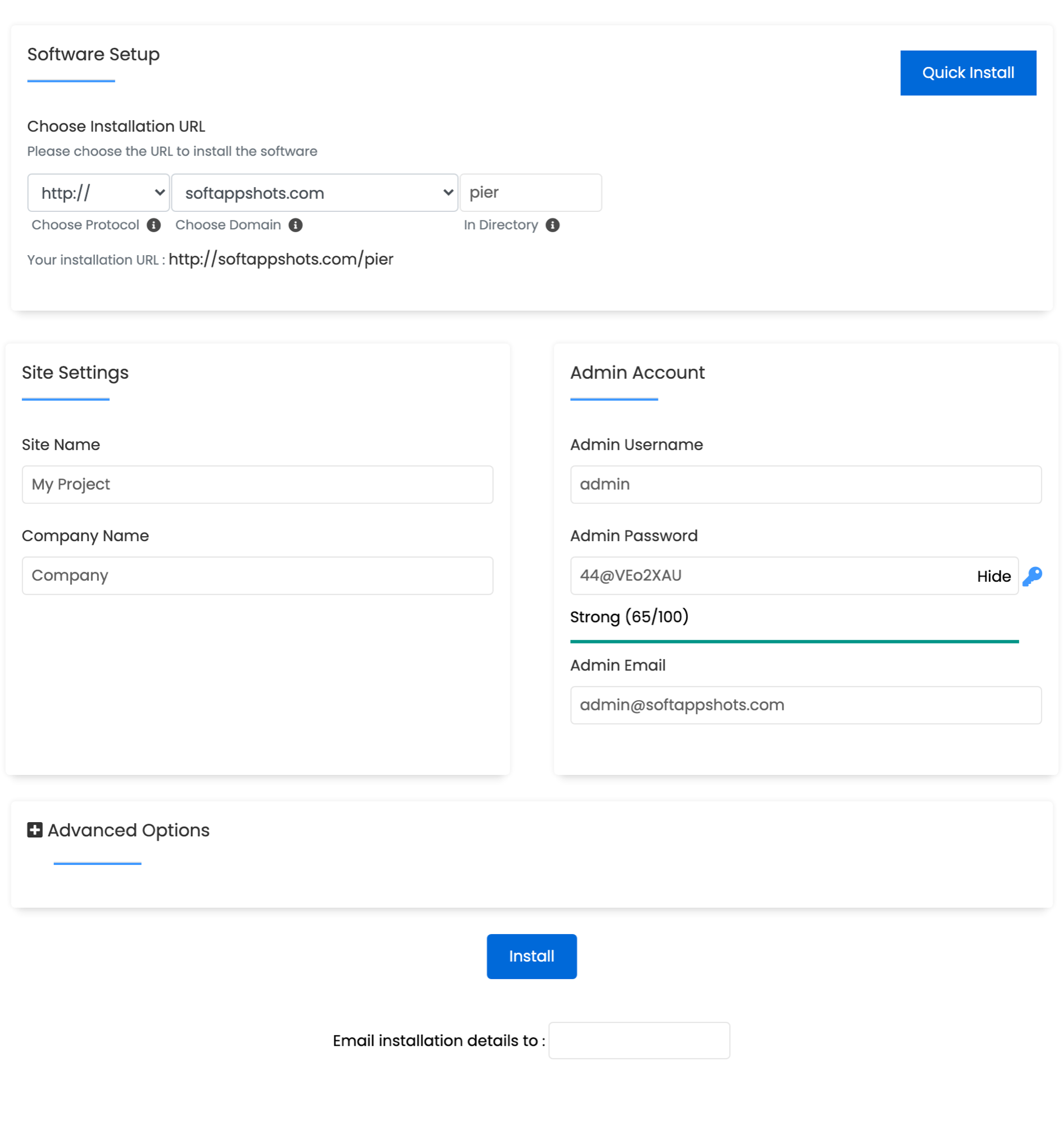 ProjectPier Install Options
