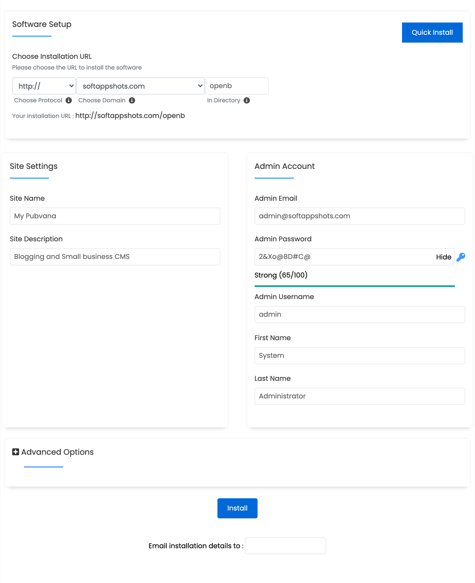Pubvana Install Options