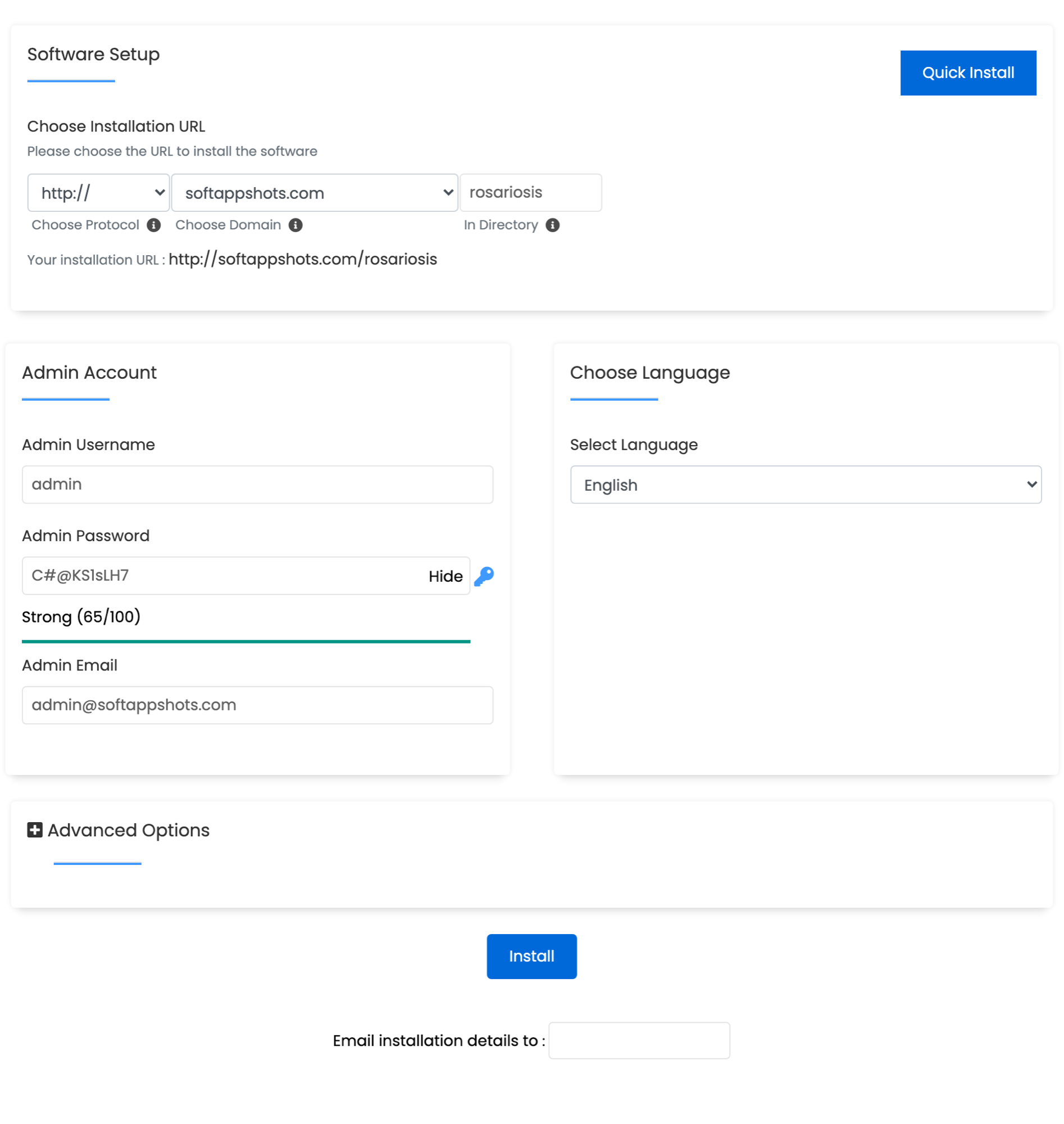 RosarioSIS Install Options